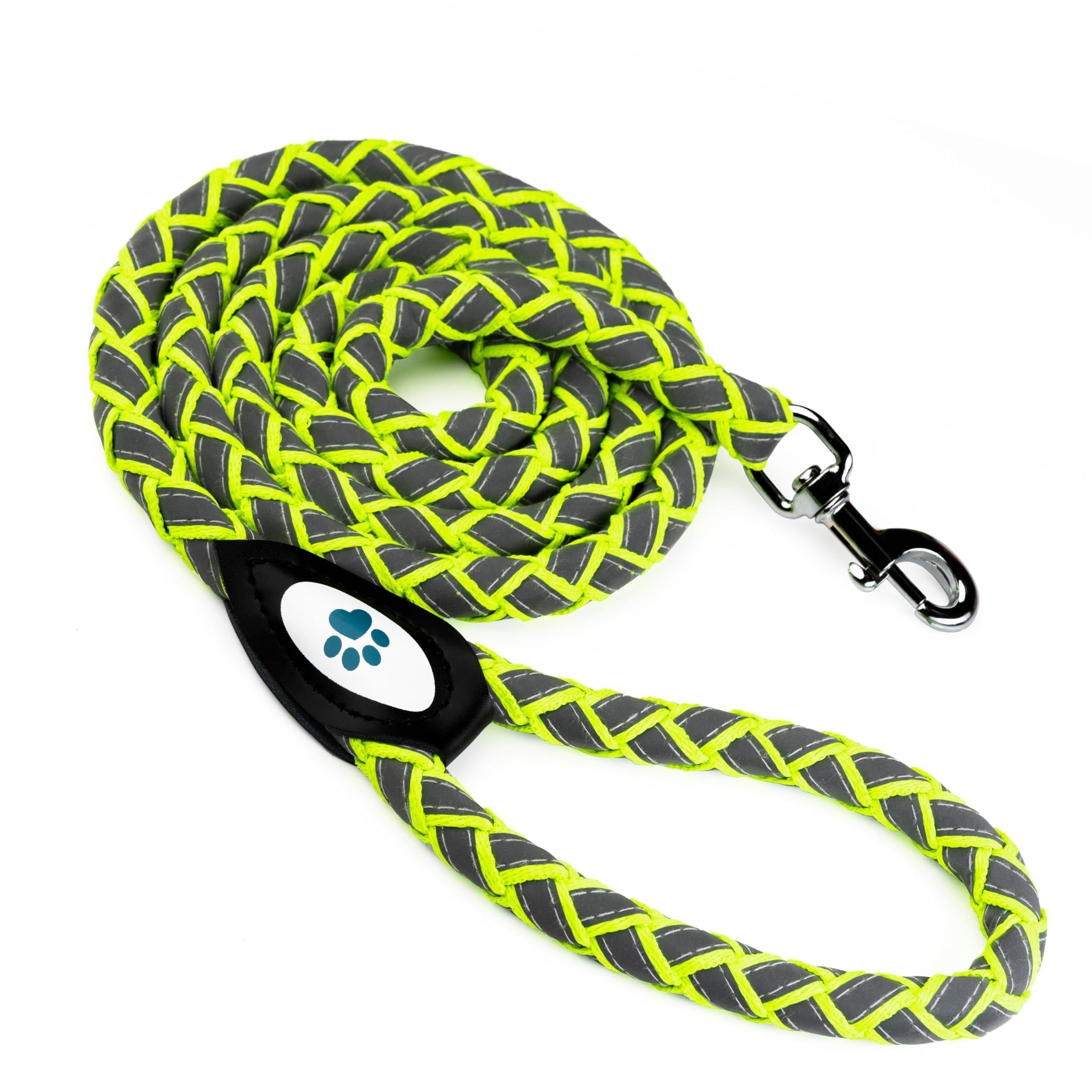 Reflective Dog Leash 6 Ft Long Heavy Duty Durable for Large Medium Breeds Rope