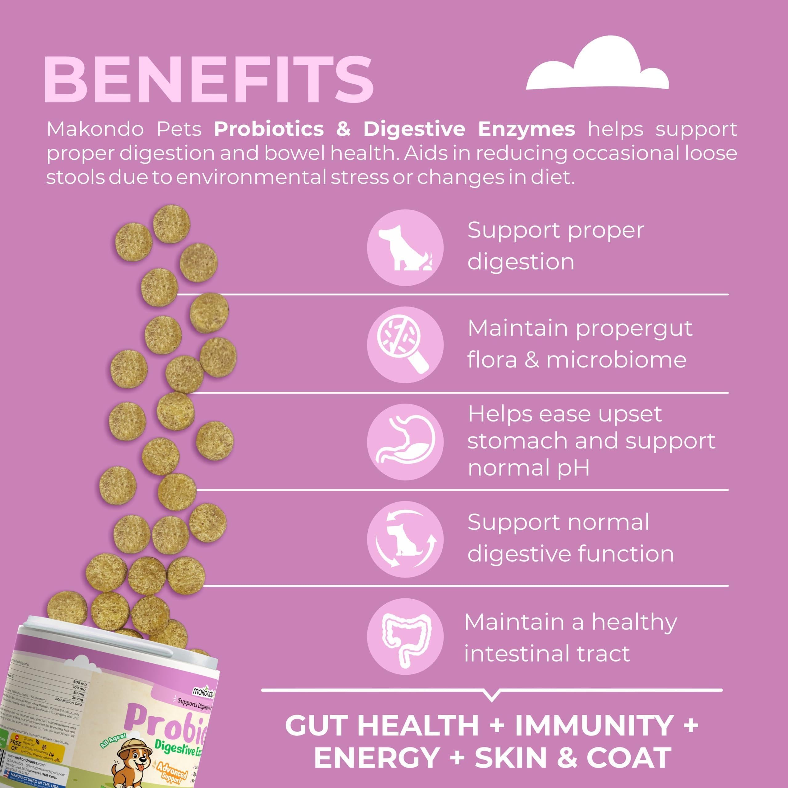 Probiotics for Dogs 120 Dog Probiotics Chews Digestive Enzymes & Pumpkin Support Gut Health Gas Diarrhea & Constipation Relief Itchy Skin Yeast Balance Allergies Pet Advanced Supplements